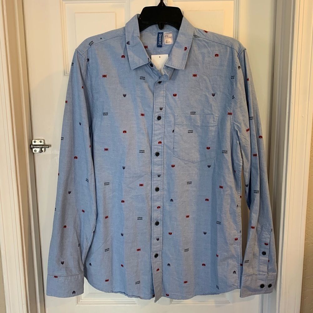 Game Over Button Down Shirt by Divided